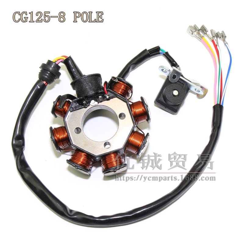 Motorcycle and tricycle parts CG125 CG150 8-pole coil, magneto stator coil, export cross-border.