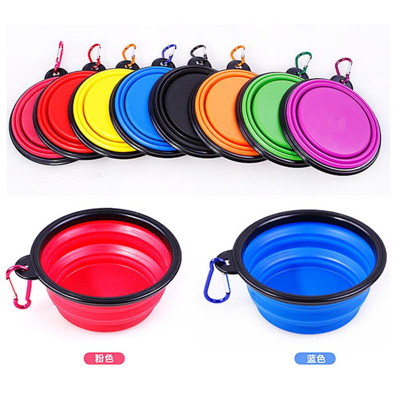 Portable Outdoor Pet Silicone Foldable Bowl Dog Food Bowl Cat Water Expandable Dog Supplies Food Utensils