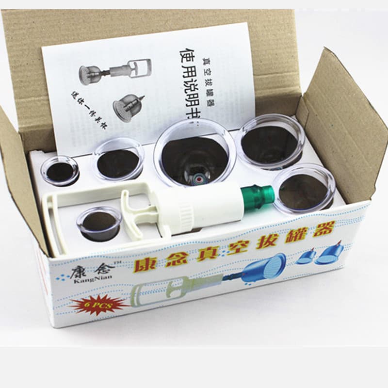 Factory direct sales of Kangnian ordinary 6-can cupping set, vacuum cupping set, 6 heads, paper card packaging, wholesale special price.