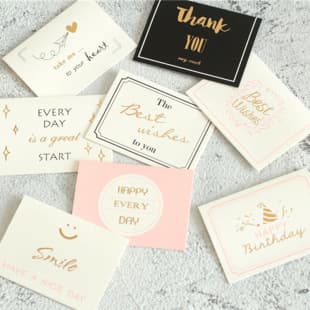Gold Foil Earring Jewelry Card, Birthday Thank You Card, Message Blessing Card with Envelope, Christmas Small Folded Card, Greeting Card