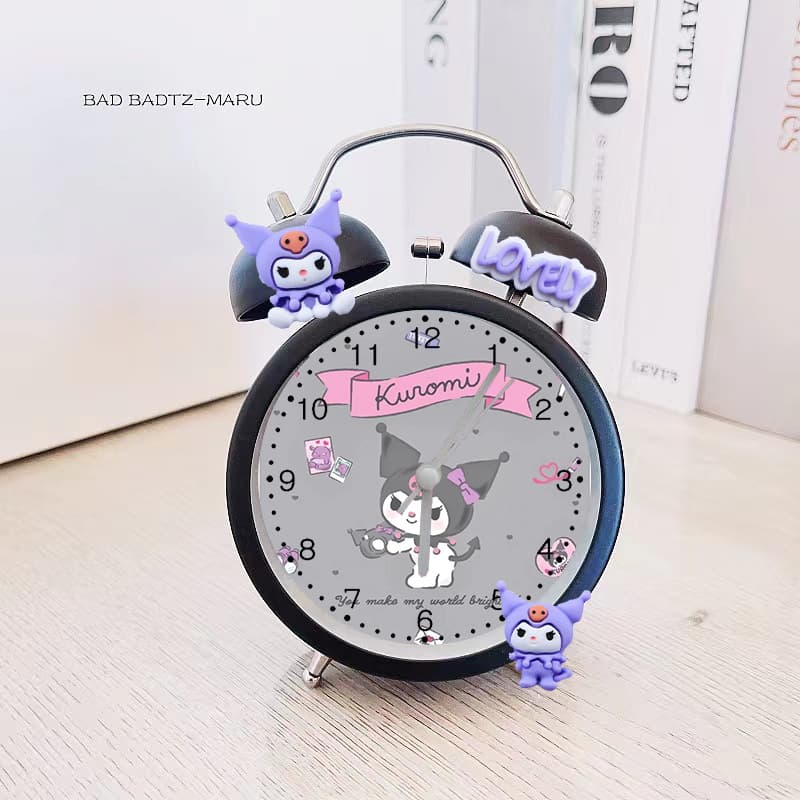 2023 New Sanrio DIY Cartoon Creative Bell Alarm Clock Student Bedroom Living Room Super Silent Lazy Alarm Clock