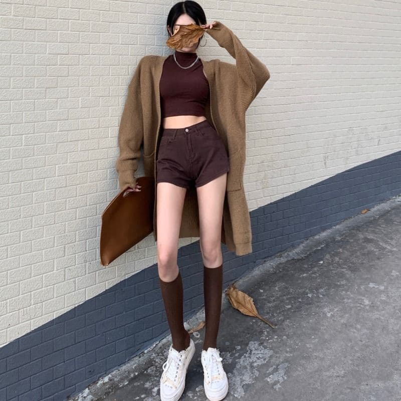 Women's European and American Style Half Turtleneck Vest, Summer Outerwear, Ins Sleeveless Cropped Top, Inner Layering Shirt
