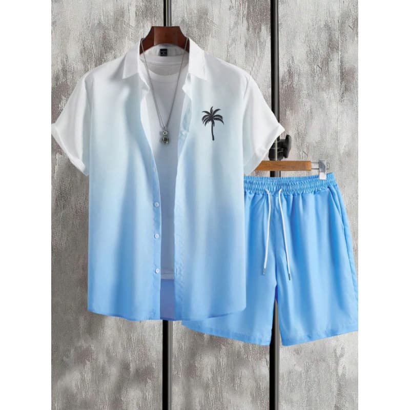 New Arrival Cross-border Hawaiian Vacation Style Plant Floral Print Short Sleeve Shirt for Men Resort Fashion Casual