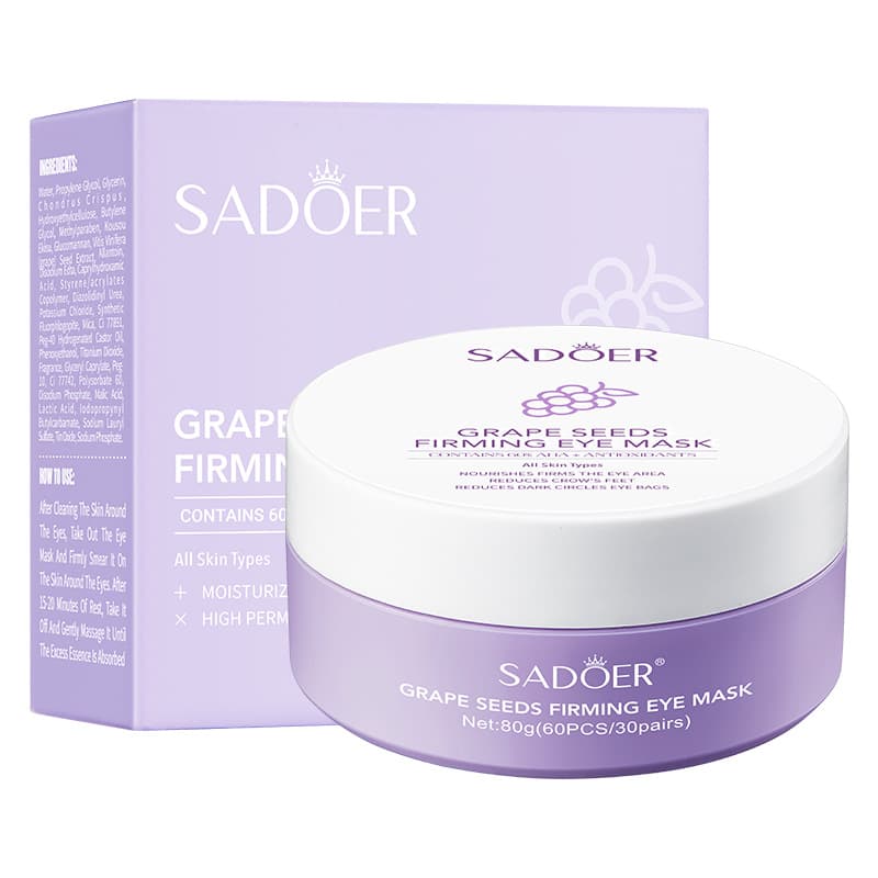 SADOER Bamboo Charcoal Collagen Moisturizing Firming Eye Mask, Nourishing and Hydrating, Gentle and Soft for Eyes, Cross-Border