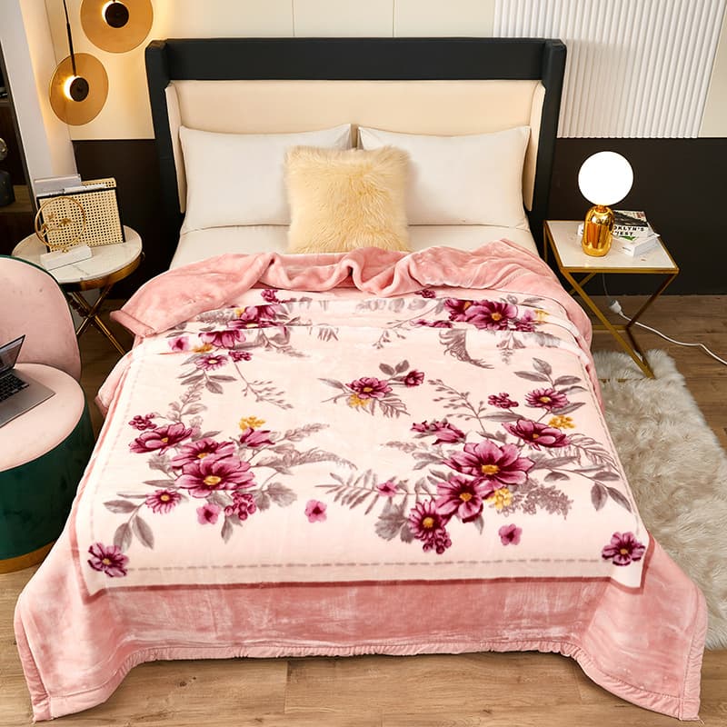 Cross-border Trade Thick Double-layer Raschel Blanket Red Wedding Blanket Office Nap Blanket Sofa Throw Blanket Wholesale