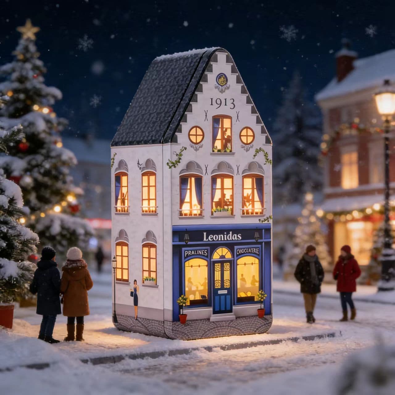 2026 Hot Selling Christmas Tin Box Retro Shaped Tin Can House Tin Food Grade Gift Packaging Box