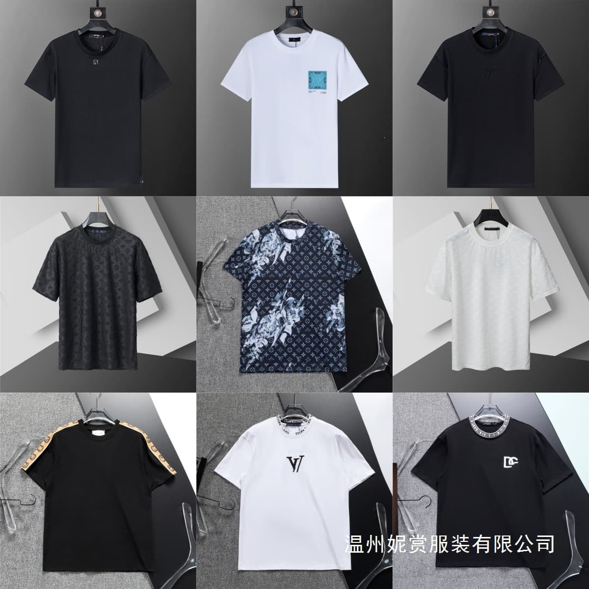 High-Quality Version, Authentic Short-Sleeve T-Shirt, Fashionable New Summer Style, Loose Jacquard, European and American Wholesale