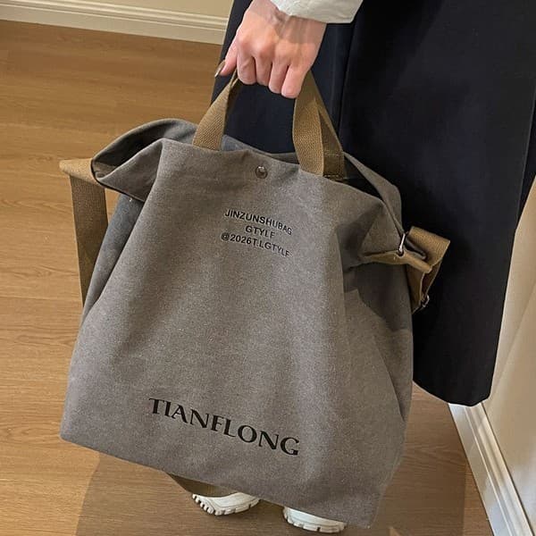 Canvas Crossbody Bag Women Handbag Commuter Bag Travel Portable Bag Large Capacity Work Bag