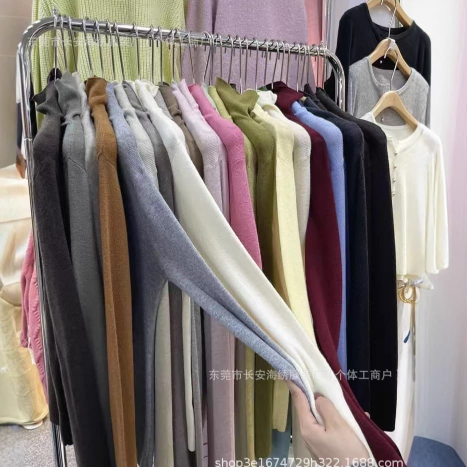 2025 New Round Neck Loose Knitwear Women's Underwear Plus Size Women's Clothing Autumn and Winter Slim Long Sleeve Tops Women's Trendy