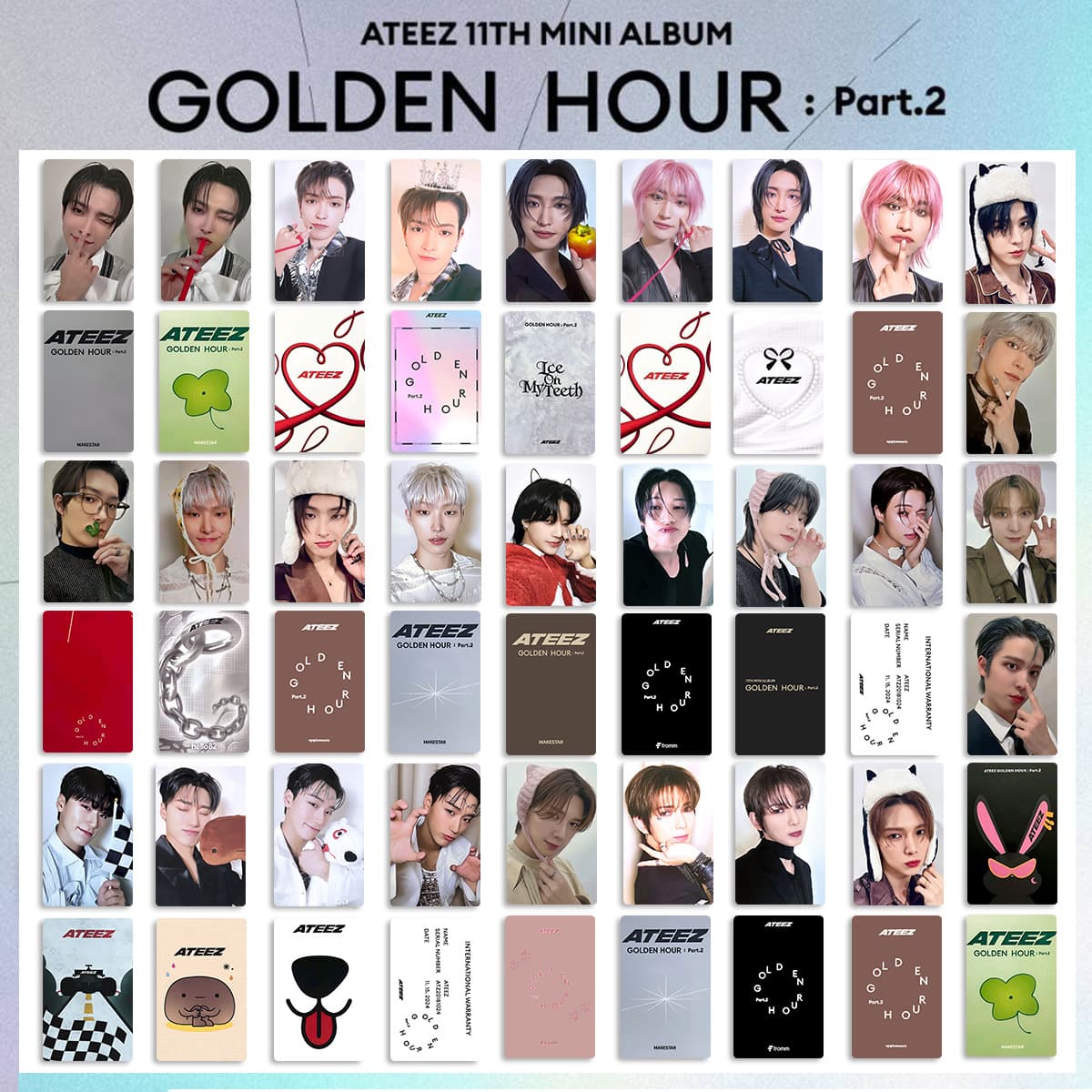 ATEEZ GOLDEN HOUR : Part.2 Merch Photocard, Album Card, Special Photocard, Random Card