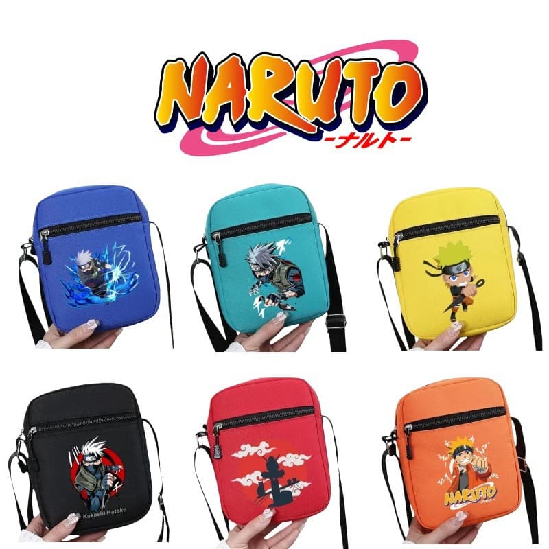 New Naruto Print Boys Girls Colorful Small Square Bag Casual Crossbody Bag Lightweight Phone Bag for Travel