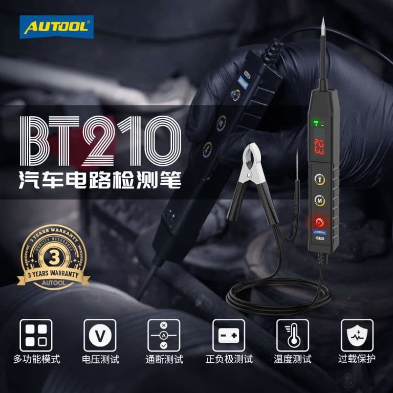AUTOOL BT210 Test Light 12V 24V Electrician Test Lamp Car Circuit Line Cross-border Hot Word Voltage Specification