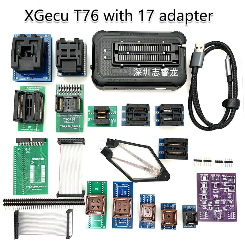 XGecu T76 Programmer Burner T56 Upgraded Version +17 Adapter Sockets T76+17adapter