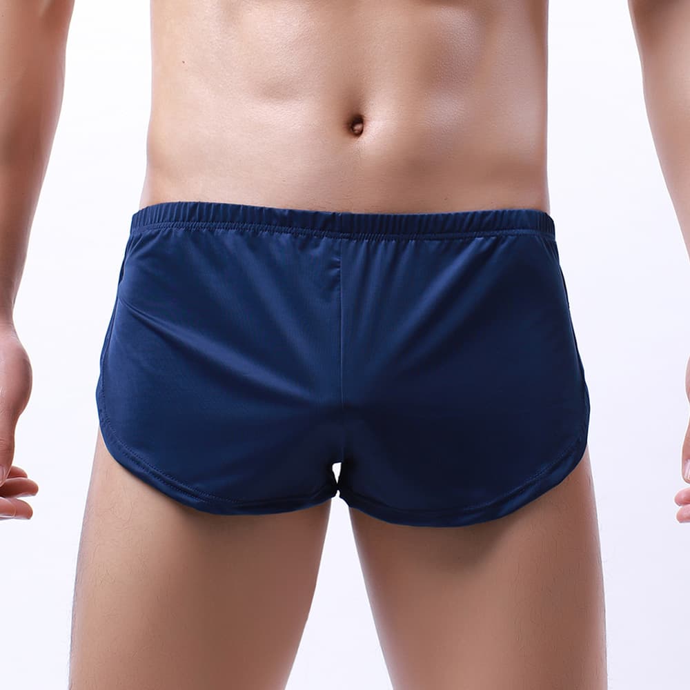 Men's Sexy Smooth Round Edge Sports Briefs Home Shorts Three-point Pants Underwear Comfortable Breathable Nylon Fabric