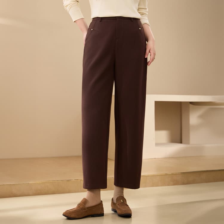 【Drapey Slimming Straight-Leg Pants】Xianlixiu plus-size women's minimalist commuter pants for curvy girls, 2025 winter new style