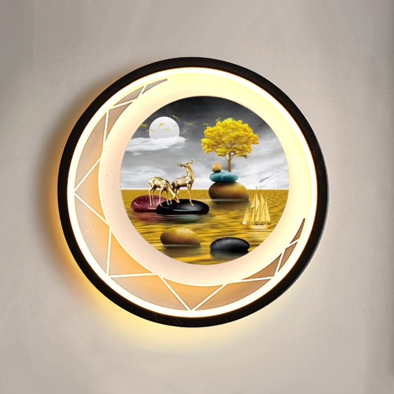 2024 New Wall Lamp Bedroom Bedside Light Living Room Background Wall Painting Light Staircase Light Luxury Creative Decorative Room Light