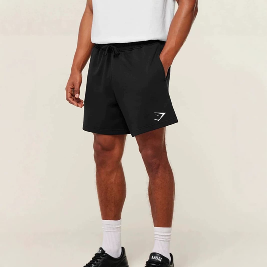 GYMS American Shark Heavyweight Men's Loose Fit Stretch Sports Fitness Outdoor Running 5-Inch Shorts