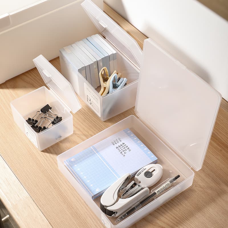 Plastic Box Transparent PP Rectangular Box Hardware Sorting Box Nail Packaging Box Dustproof Desktop Storage Box