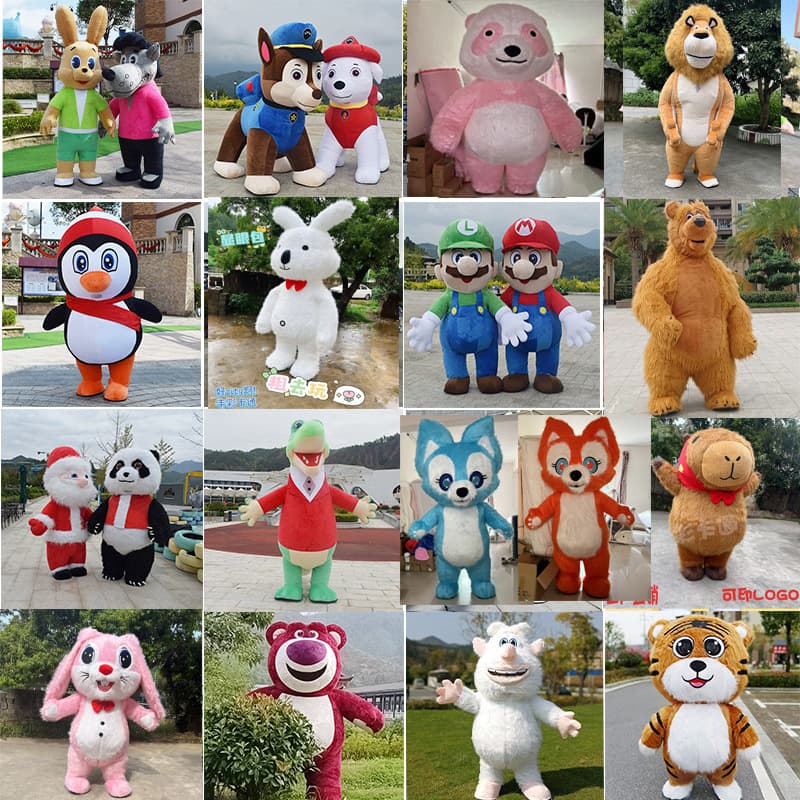 Inflatable Giant Panda Cartoon Costume Big-Eared Monkey Suit Santa Costume Long-Eared Rabbit Capybara Polar Bear Plush Costume