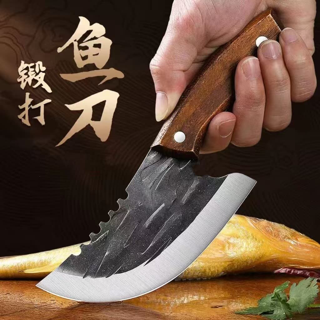Hand-Forged Mini Outdoor Knife, Home Boning Knife, Pig Butcher Knife, Dual-Purpose Fish Knife, Butcher Meat Knife