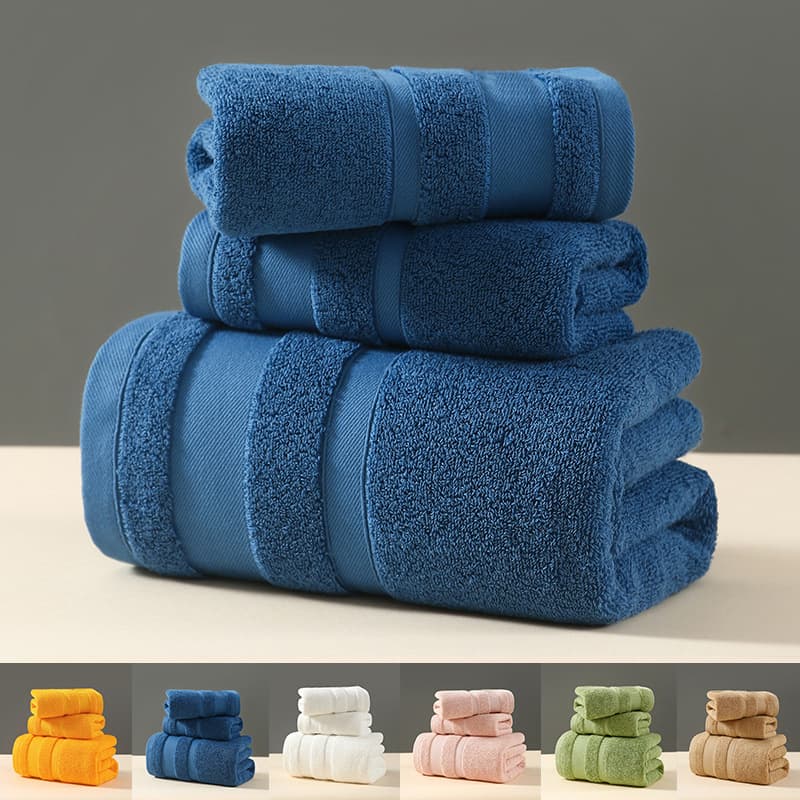 100% Cotton Bath Towel Set 3-Piece Soft Absorbent Towel Bathroom Kitchen Hand Towel Cross-Border Towel Set