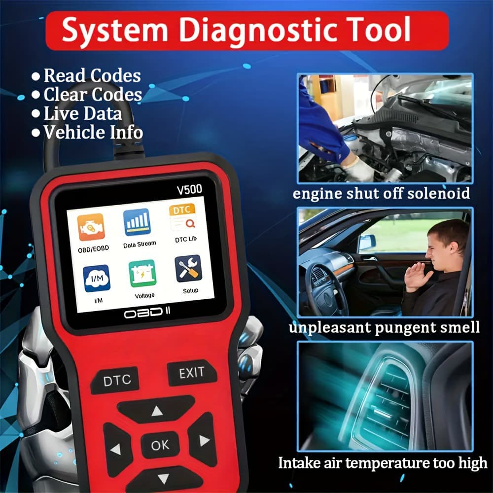 Car Diagnostic Obd2 Scanner Tool Car Fault Detection Engine Diagnosis V500 Red Code Reading Card