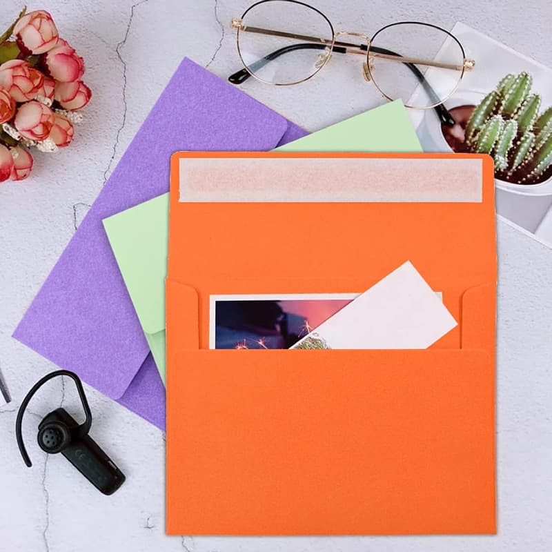 Cross-border Source A7 Colored Envelope Release Liner Western Offset Paper Self-Adhesive Solid Blank Envelope for Foreign Trade Customization