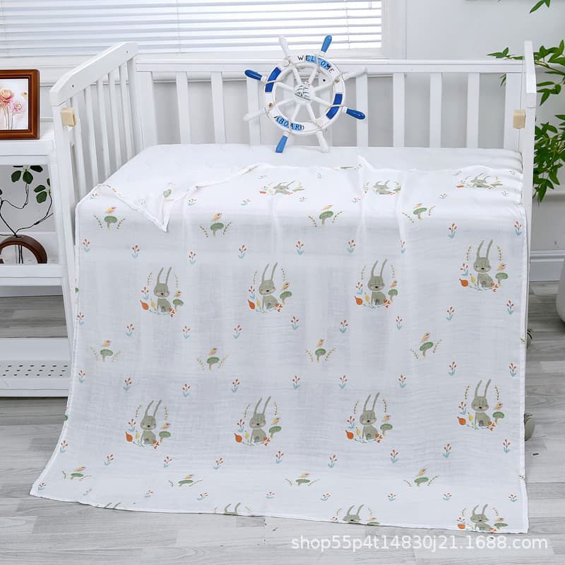 Ins Baby Bath Towel Gauze Cotton Newborn Absorbent Summer Thin 2-Layer Swaddle Blanket Child Cover Blanket