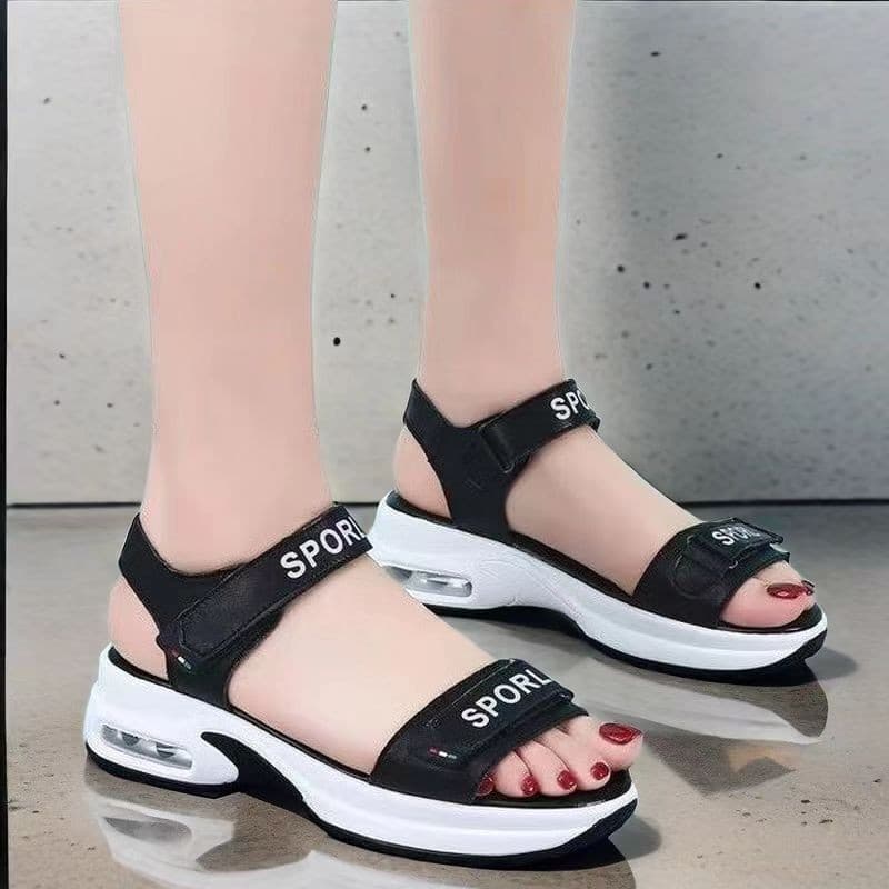 Cushioned Sports Sandals for Women 2024 Summer Versatile Platform Thick Sole Student Soft Sole Beach Shoes Comfortable