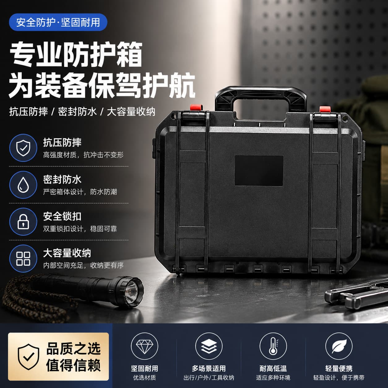 Household custom portable protective box plastic portable storage and organization engineering PP precision instrument packaging tool box