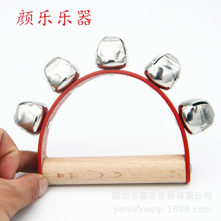 Manufacturer Wholesale Children's Teaching Toys, Kindergarten Music Tools Horse Hoof Bells, Three/Five-bell Dance Hand Shakers