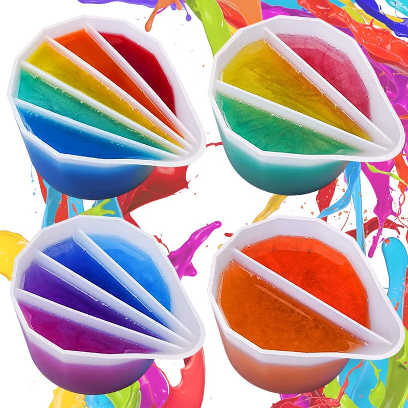 Practical Color Blocking Cup Measuring Cup DIY Crystal Drip Glue Multi-Grid Color Mixing Fluid Collision Silicone Mold