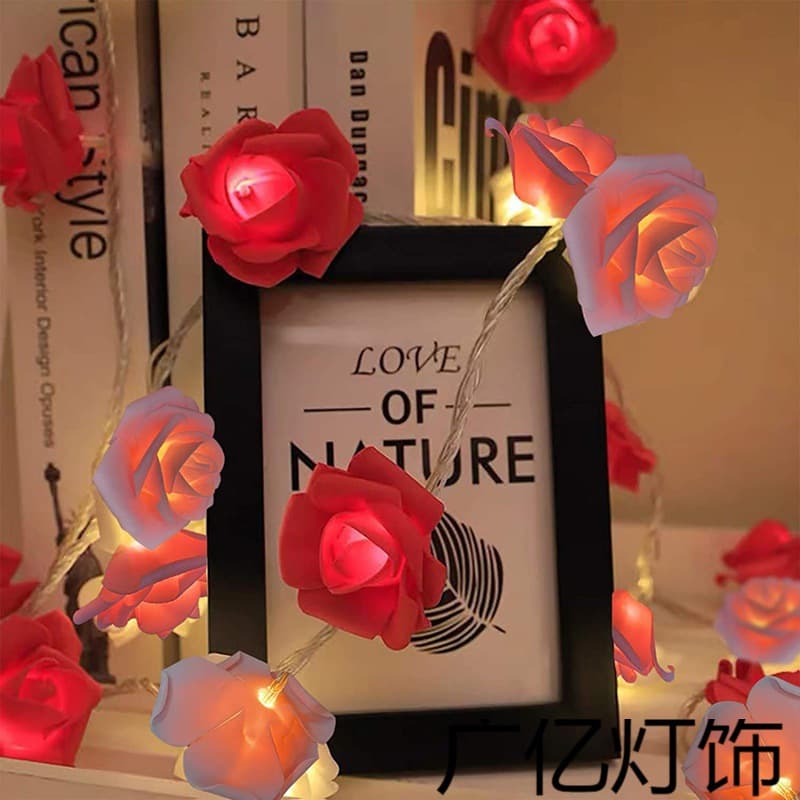 Romantic Valentine's Day Chinese Valentine's Day Confession Proposal Creative Rose LED Light String Girl's Room Decoration Lantern Wholesale