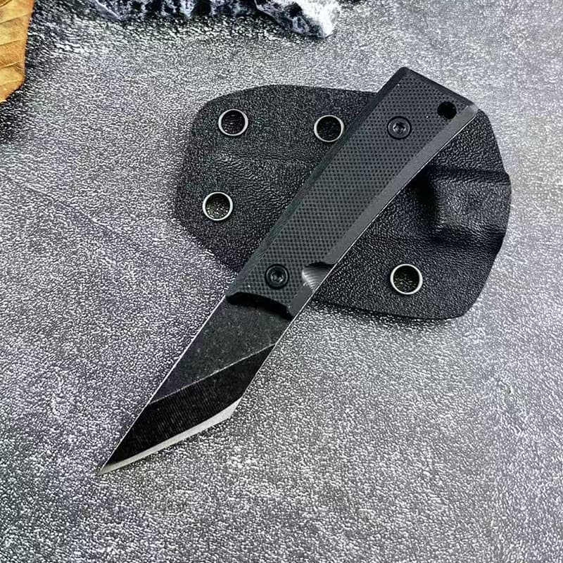 Cross-border Mini Straight Knife with Integrated K-Sheath, Portable Handle Meat Knife for Camping, Travel, Outdoor Survival Tactical Knife