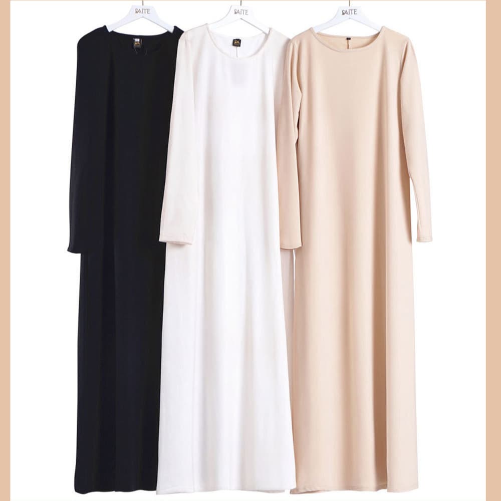 N002 New Multi-Color Basic Layering Dress, Bamboo Fiber Knit, Skin-Friendly Comfortable Long-Sleeve Base Long T-Shirt Dress