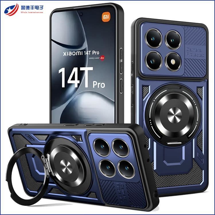 Compatible with Xiaomi Mi 14T Pro Phone Case Youjia Skin-Feel Rotating Bracket Magnetic Anti-Drop Armor Protective Cover