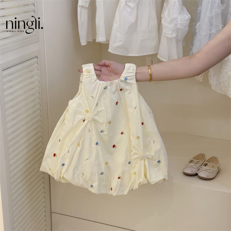 Ningli Girl's Cheongsam Dress Summer New Chinese Style Children's Dress Fashionable Baby Princess Dress Kids Dress