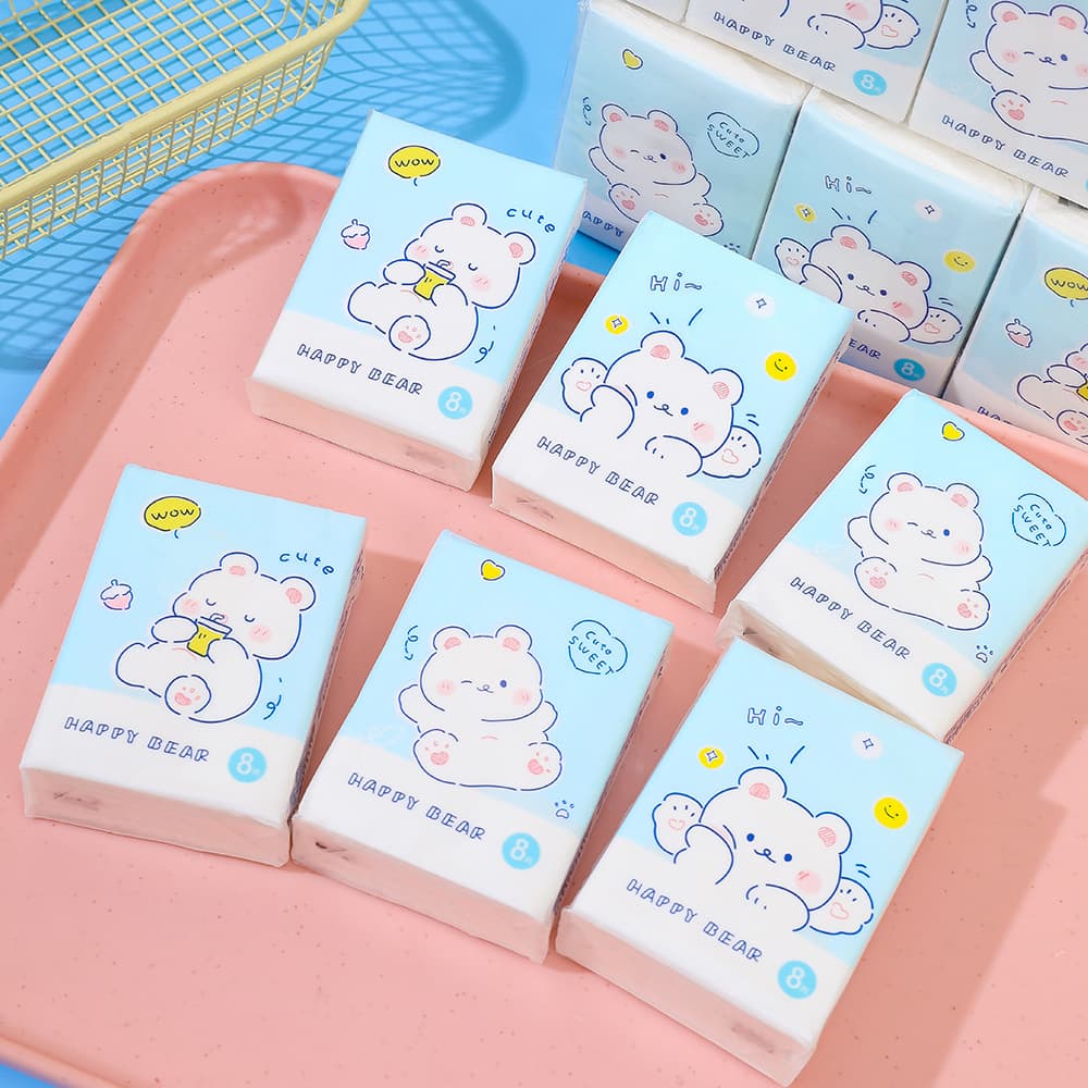 Senkiss handkerchief paper towel bear-like cartoon pattern portable small bag of paper towel handkerchief paper small bag student special paper towel