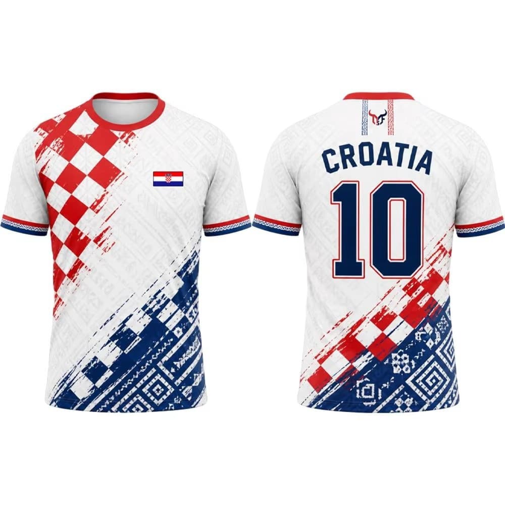 New Croatia Flag Printed T-Shirt Outdoor Sports Breathable Quick-Dry Jersey Men Women Casual Football Training Tee