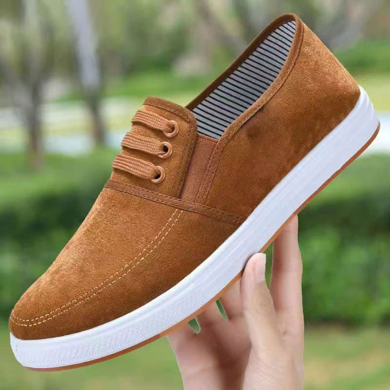 Spring and Autumn New Men's Soft Sole Casual Canvas Shoes Comfortable Slip-On Loafers