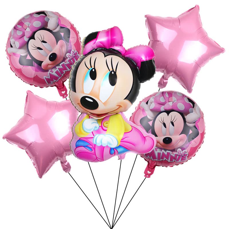Wholesale Cartoon Cute Mickey and Minnie Mouse Balloon 5-Pack Set Aluminum Foil Balloons Birthday Party Balloons