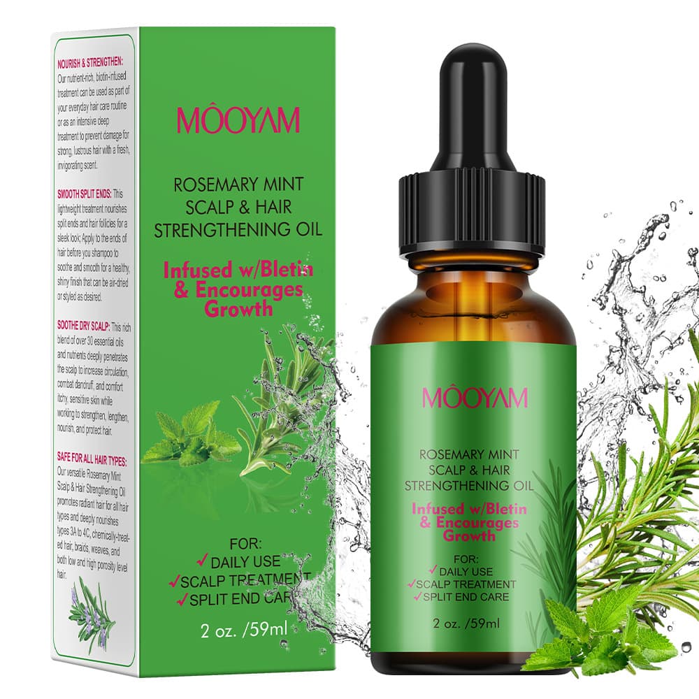 Rosemary Mint Hair Care Oil for Scalp Treatment, Dry and Damaged Hair Repair, Smoothing Hair Oil