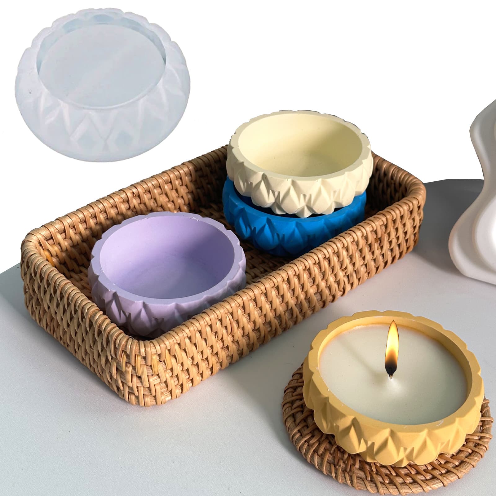 Round Wax Jar Silicone Mold, European Style Storage Box Making, Gypsum Making, Baking Cake Creative Dessert