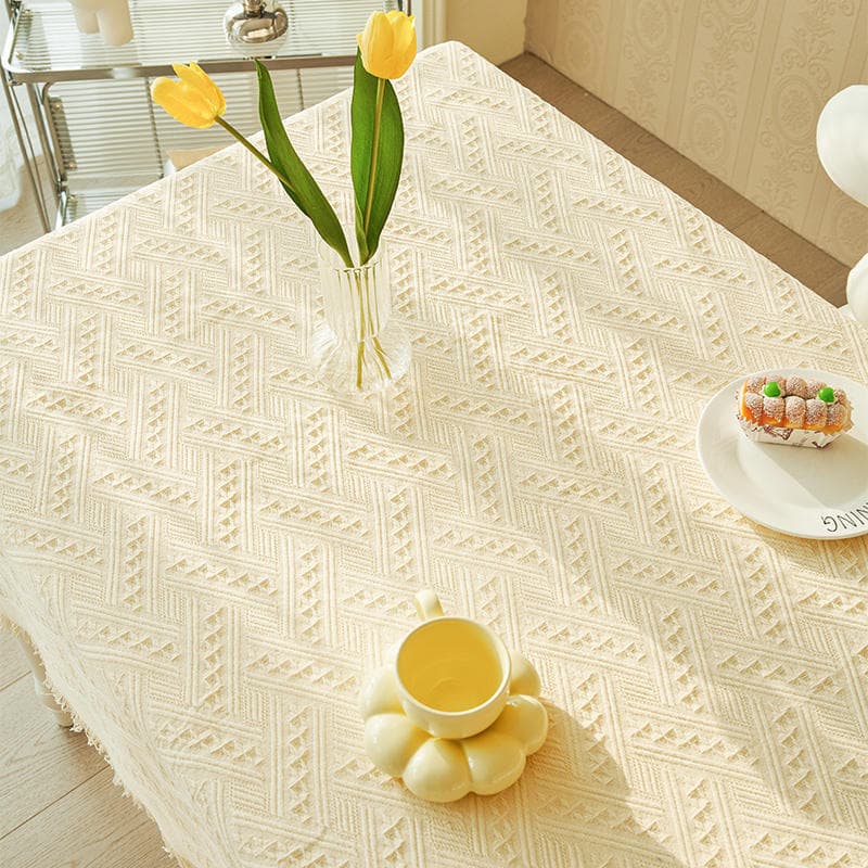 French cream style ins lace tablecloth coffee table cover Japanese high-end home round tablecloth tablecloth tablecloth