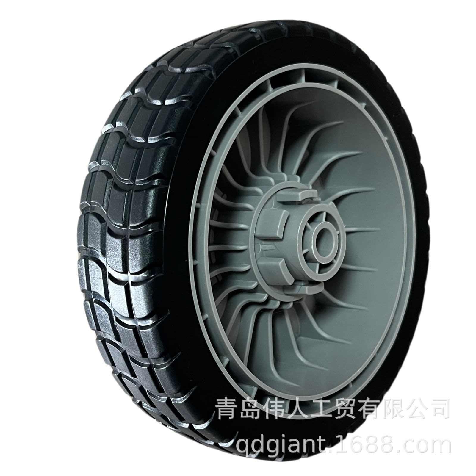 New 8-inch diameter 200mm mower front wheels with toothed spokes, belts, and tubes.