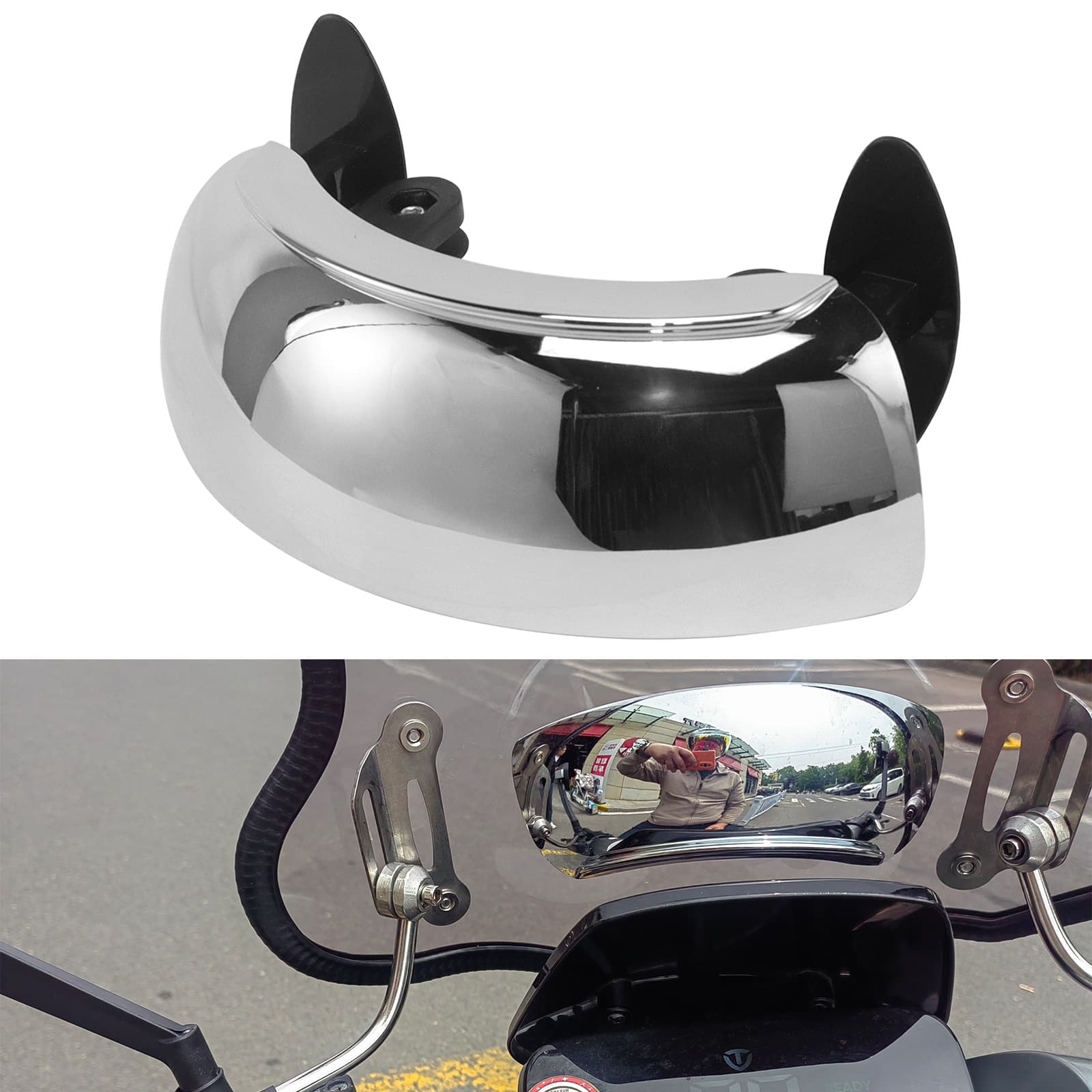 Motorcycle Off-Road Modification Accessories 180° Wide Angle Rearview Mirror Full View No Blind Spot Large View Reverse Mirror