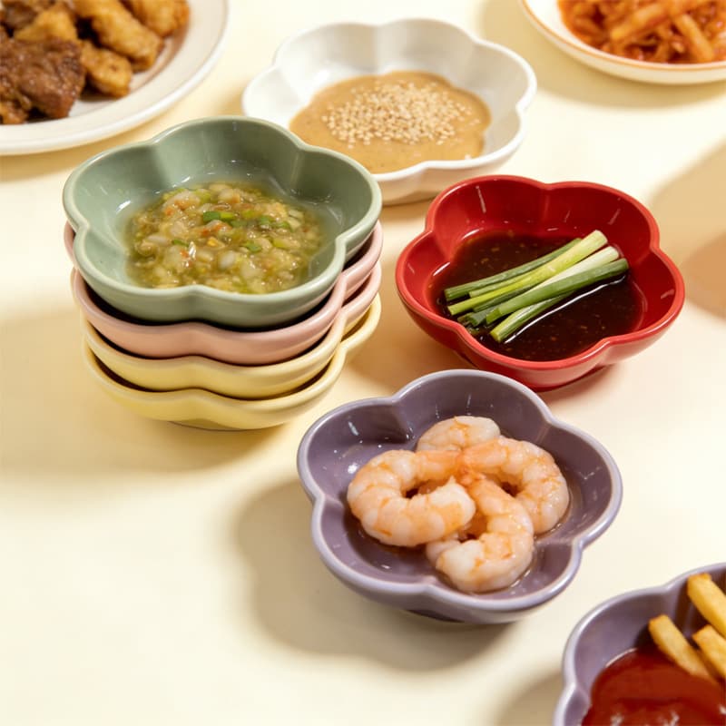 Ice Cream Style Multi-Color Creative Dish Home Hotpot Dipping Sauce Dish Small Dish Pickle Vinegar Plate Ceramic Flavor Dish Wholesale