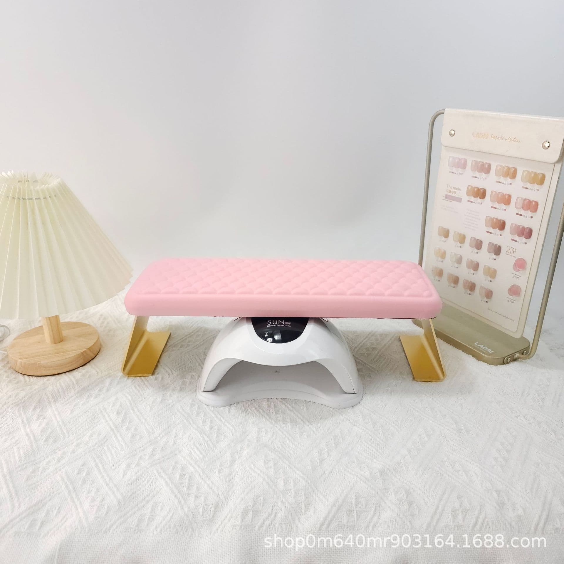 Nail Art Hand Rest, Nail-Specific with Lamp Holder, Russian-Style Nail Hand Rest, Comfortable Functional Hand Rest, Metal Legs