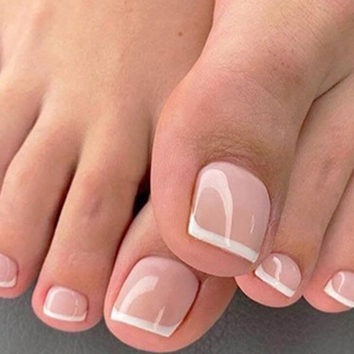 Cross-border Nails French Pedicure Finished Wearable Nail Tips Toe Nail Patches Wholesale Short Style
