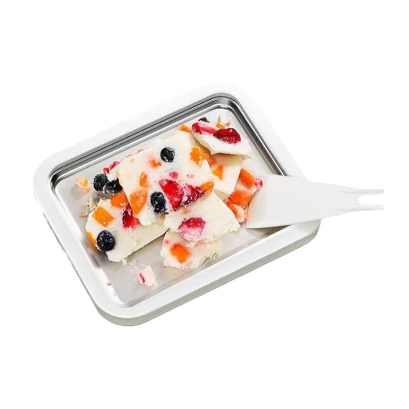 Stainless Steel Frozen Yogurt Machine, High-Quality Food-Grade Household Small Ice Cream Maker, PP Material Frozen Yogurt Pan